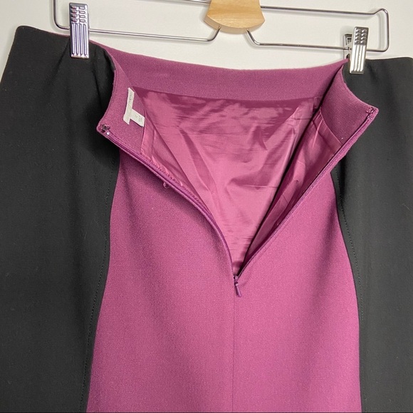 Halogen Black & Plum Purple Colorblock Career Pencil Straight Skirt - Picture 5 of 8